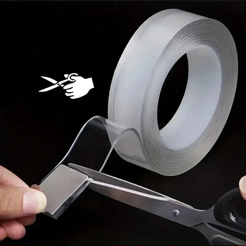 Nano Double Sided Tape Heavy Duty Transparent Adhesive Strips Strong Sticky Multipurpose Reusable Waterproof Mounting Tape