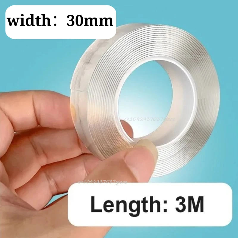 Nano Double Sided Tape Heavy Duty Transparent Adhesive Strips Strong Sticky Multipurpose Reusable Waterproof Mounting Tape