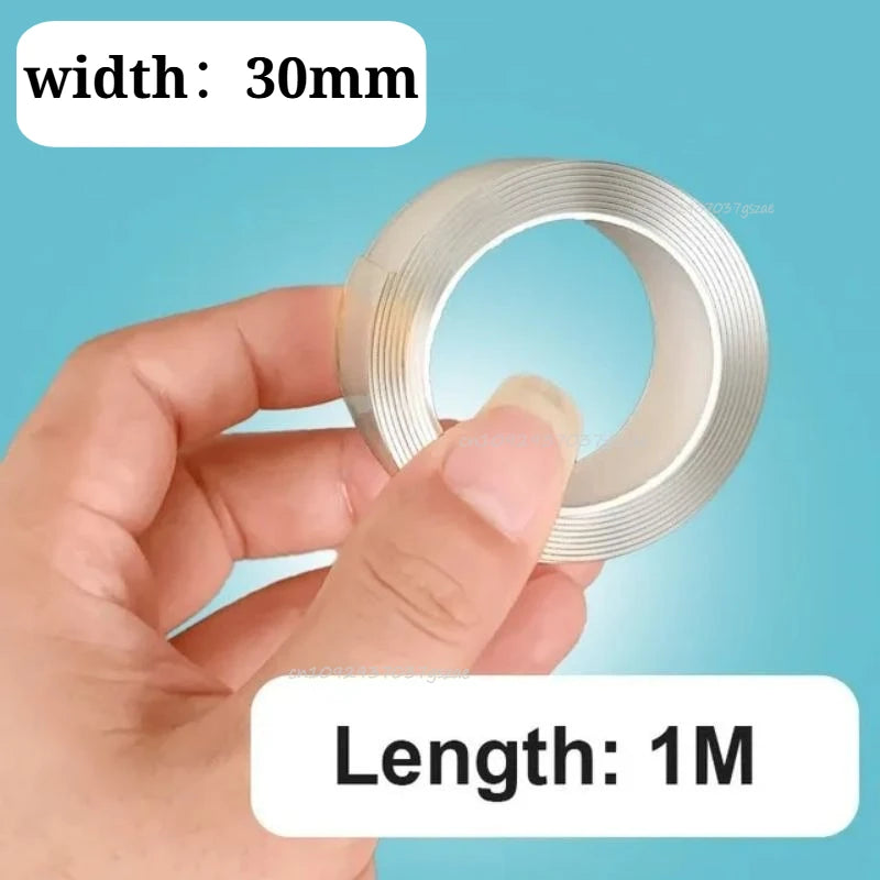 Nano Double Sided Tape Heavy Duty Transparent Adhesive Strips Strong Sticky Multipurpose Reusable Waterproof Mounting Tape