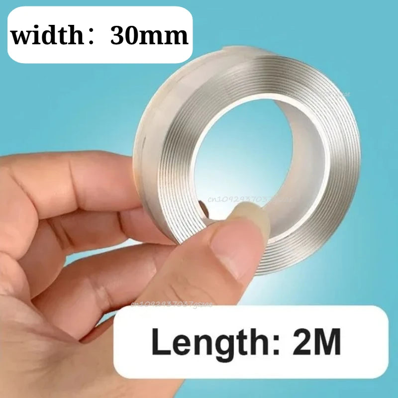 Nano Double Sided Tape Heavy Duty Transparent Adhesive Strips Strong Sticky Multipurpose Reusable Waterproof Mounting Tape