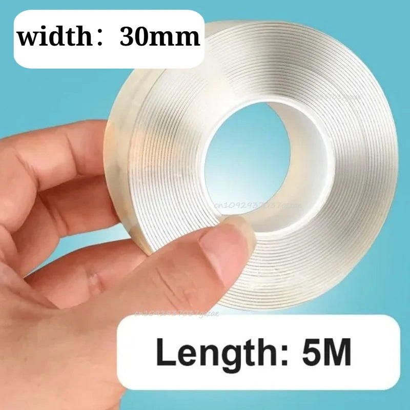 Nano Double Sided Tape Heavy Duty Transparent Adhesive Strips Strong Sticky Multipurpose Reusable Waterproof Mounting Tape