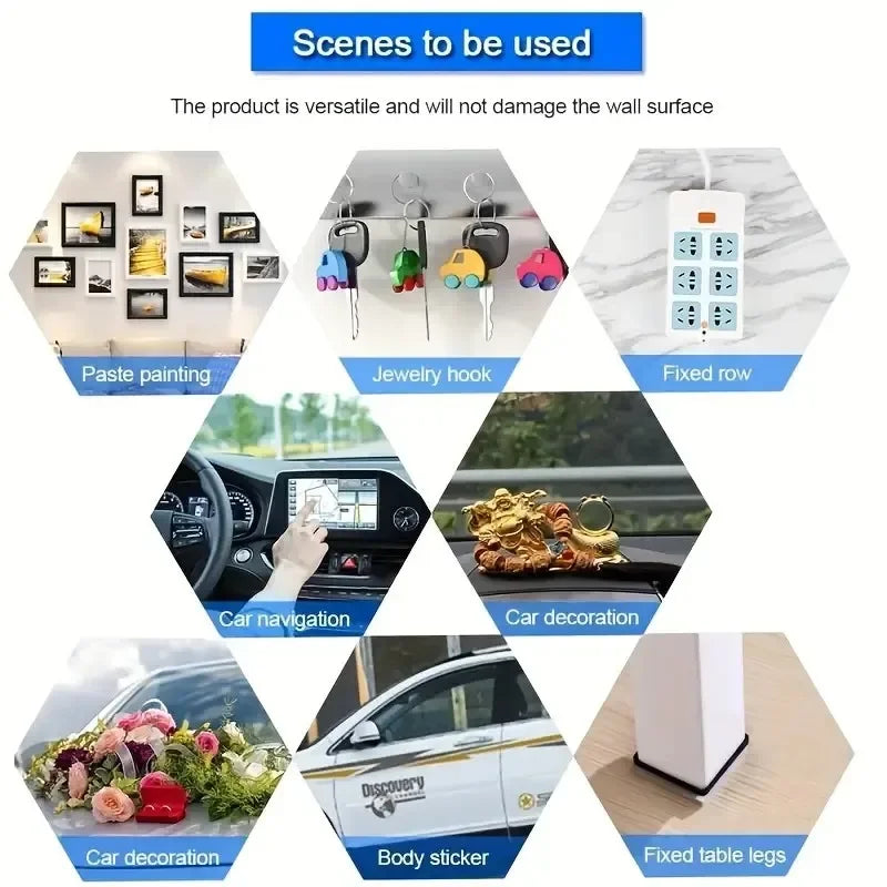Nano Double Sided Tape Heavy Duty Transparent Adhesive Strips Strong Sticky Multipurpose Reusable Waterproof Mounting Tape